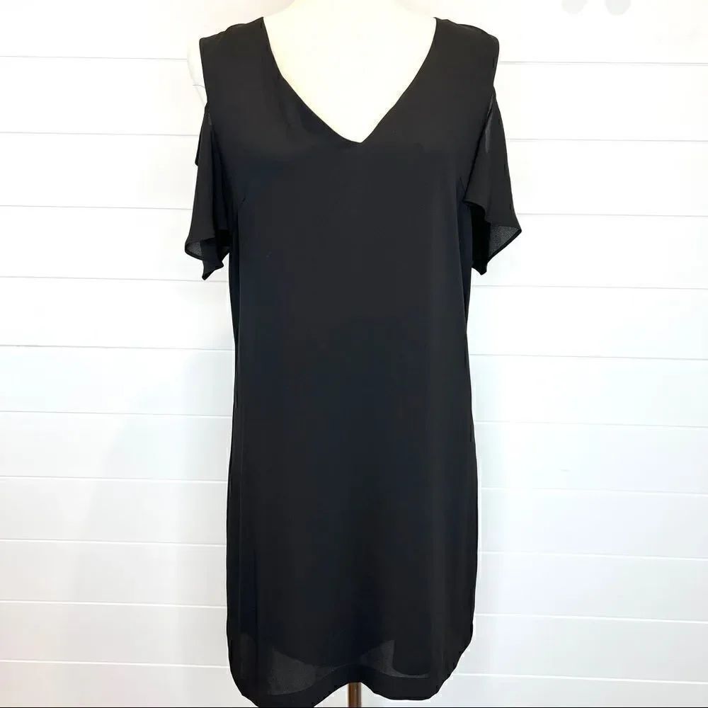 NWOT BCBGMAXAZARIA black Azria Kia Cold Shoulder Dress 4